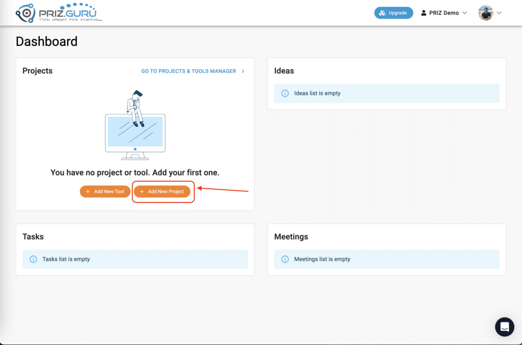 New Project - Dashboard | PRIZ Guru